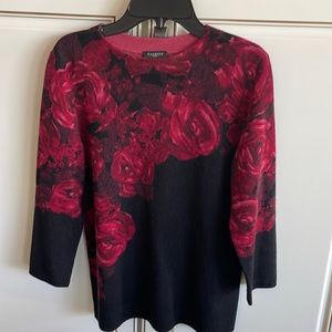 NWOT Talbots 100%cashmere roses sweater